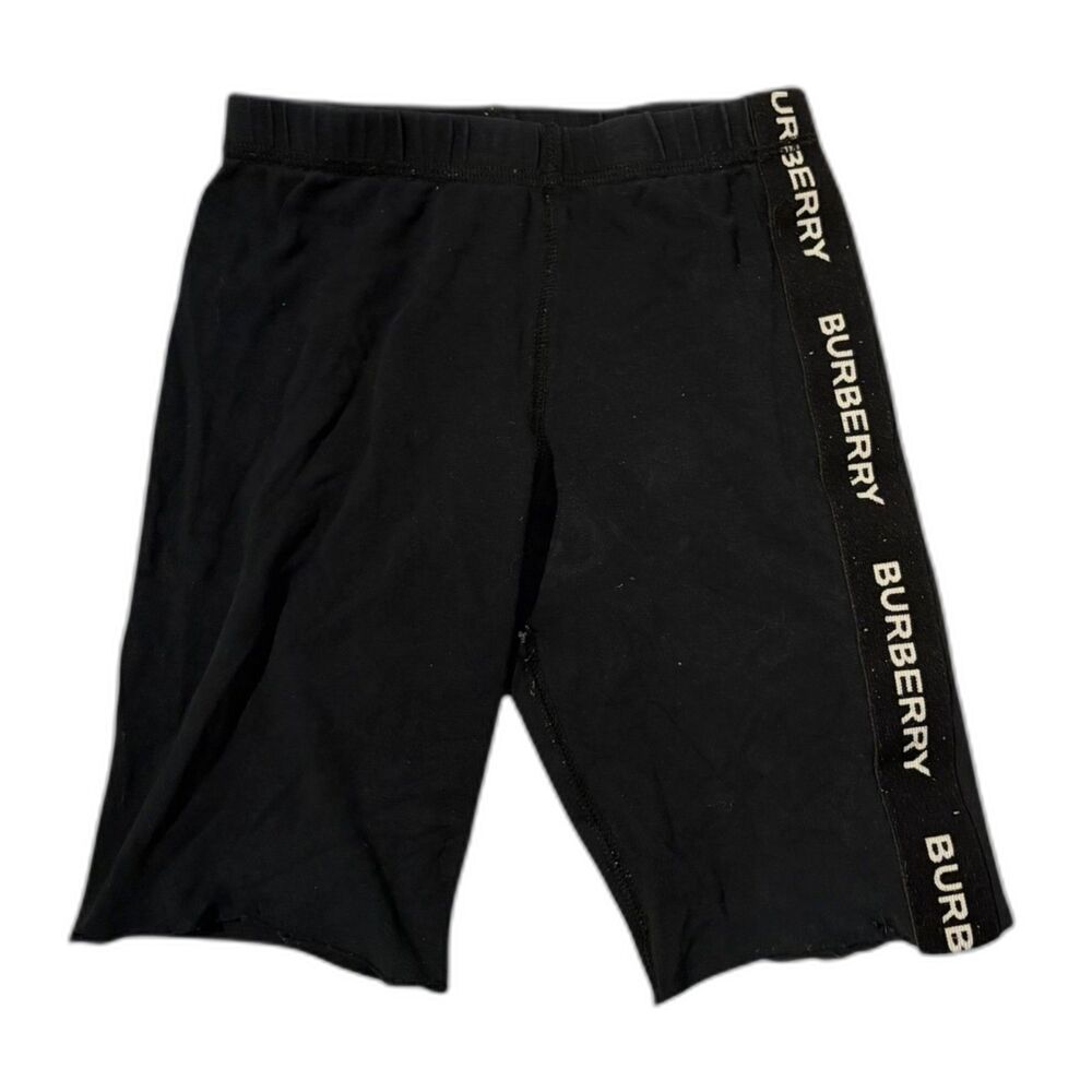 Burberry Kids Black Logo Tape Bike Shorts 6Y Cut Hem